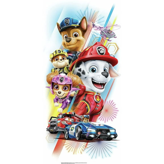 Giant Paw Patrol Movie Peel & Stick Removable Kids Room Stickers RMK4846GM - decal size 16.52 inches w x 36.24 inches h