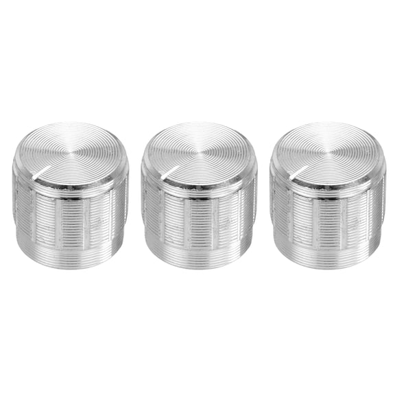 3pcs Potentiometer Knob Knurled Shaft Silver Aluminum 6mm Shaft Dia. Rotary Knob 15mmx13mm Volume Control Knob