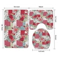 thumbnail image 3 of Pioneer Flower Floral Print Pattern Bathroom Rugs Sets 3 Piece,Toilet Cover Set,Absorbent Non Slip Bathroom Mats Sets with U-Shaped Contour Rug Toilet Rug Set, 3 of 5