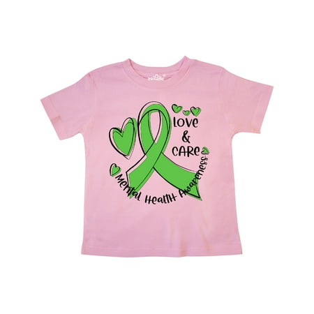 

Inktastic Love and Care Mental Health Awareness Green Ribbon Gift Toddler Boy or Toddler Girl T-Shirt