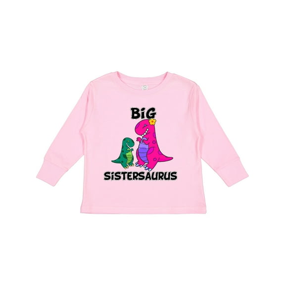 Inktastic Big Sistersaurus Girls Long Sleeve Toddler T-Shirt
