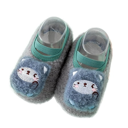 

Little Boys Girls Comfortable Shoes Autumn And Winter And Children Socks Shoes Non Slip Indoor Floor Baby Sports Shoes Warm And Comfortable Short Plush Bear