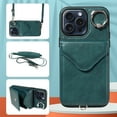 thumbnail image 2 of Crossbody Wallet Back Case for iPhone 14 Pro Max with Card Holder, Vintage Premium PU Leather Case with Long Shoulder Strap, Purse Shockproof Flip Phone Cover for iPhone 14 Pro Max, Green, 2 of 12