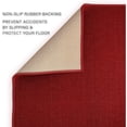 thumbnail image 2 of Playa Rug Custom Size Solid Design Beige,Brown,Red  Color Non-Slip Rubber Backing- 26 Inch Wide x Your Choice of Length Runner Rug 33 Feet - Red, 2 of 5