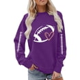 thumbnail image 5 of GILIGEGE Football Mom Sweatshirts Game Day Shirts Fall Trendy Graphic Pullover,Long Sleeve,Cute Trendy Heart Graphic,2026 Fall Clothes,Cheer Outfits,Crew Neck Plus Size Casual Funny pullover Purple, 5 of 6