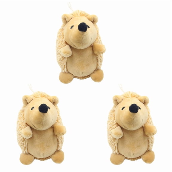 3X Dog Squeaky Toys Hedgehog Stuffed Plush Dog Chew Toys Interactive Dog Toys for Small Medium and Large Dog,B
