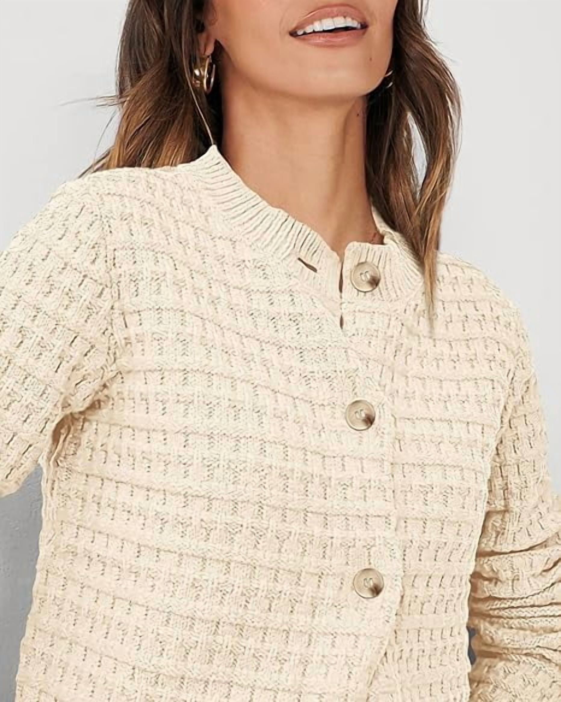 PrettyGarden Women's Cotton Knit Cardigan Sweater photo 5