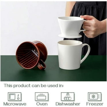 Hilingoto Clearance Hand-Poured Coffee Filter Cup, Ceramic Coffee Dripper Reusable Pour Over Coffee Dripper Christmas Clearance