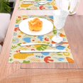 thumbnail image 5 of XMXT 4 Pcs PVC Woven Placemats, Orange Bottle Leaf Print Stain Resistant Anti-Skid Place Mats for Dining Table, 12 x 18 inches, 5 of 6