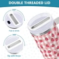 thumbnail image 3 of Yayeee 30oz Stainless Steel Tumbler with Straw and Handle Double-Wall Insulated Travel Water Bottle, Strawberry Plaid Pattern, 3 of 8