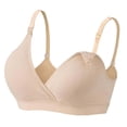 thumbnail image 4 of Breastfeeding Front Closure Wireless Nursing Bra For Plus Size Maternity Underwear Comfort And Support(Khaki,M), 4 of 4