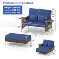 thumbnail image 3 of Gymax 2PCS Wicker Loveseat & Storage Ottoman w/ 4-Level Backrest & Soft Cushion Navy, 3 of 9