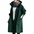 thumbnail image 2 of Yubnlvae Women's Fashion Overcoat Fashionable Women's Long Sleeve Solid Pocket Jacket Lapel Belted Trench Coats Green, 2 of 7