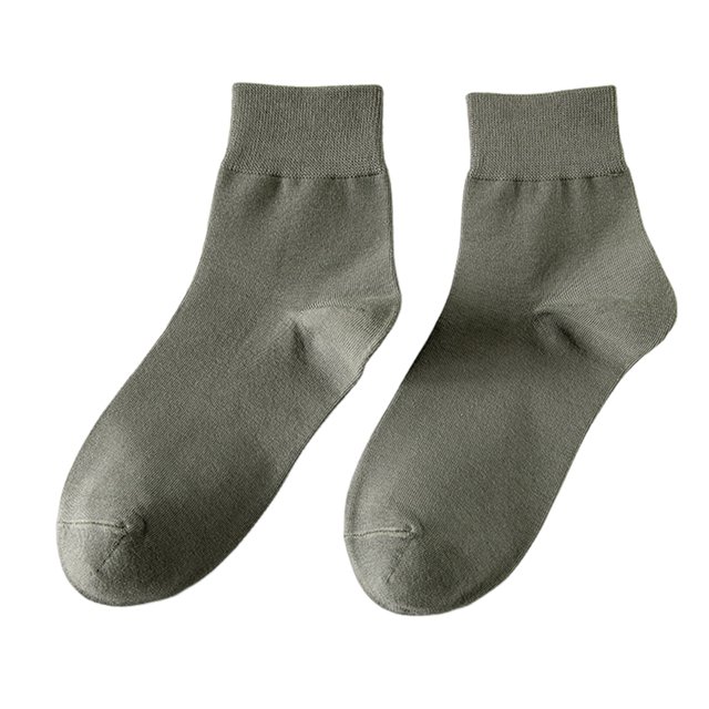 CSChome Socks Unisex Mid-tube No Odor Solid Color High Elasticity Slip Breathable Soft Sweat-absorption Shrink