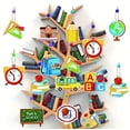thumbnail image 3 of Back to School Wooden Hanging Ornaments, 24Packs Colorful Print for Classroom Decor B, 3 of 6