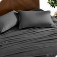 thumbnail image 4 of Bare Home Bamboo Sheet Set - Made from Rayon Fibers - Deep Pockets - 5 Piece - Split King, Gray, 4 of 7