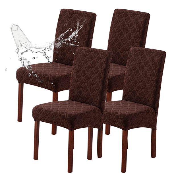 Waterproof Chair Covers for Dining Room, Stretch Jacquard Dining Chair