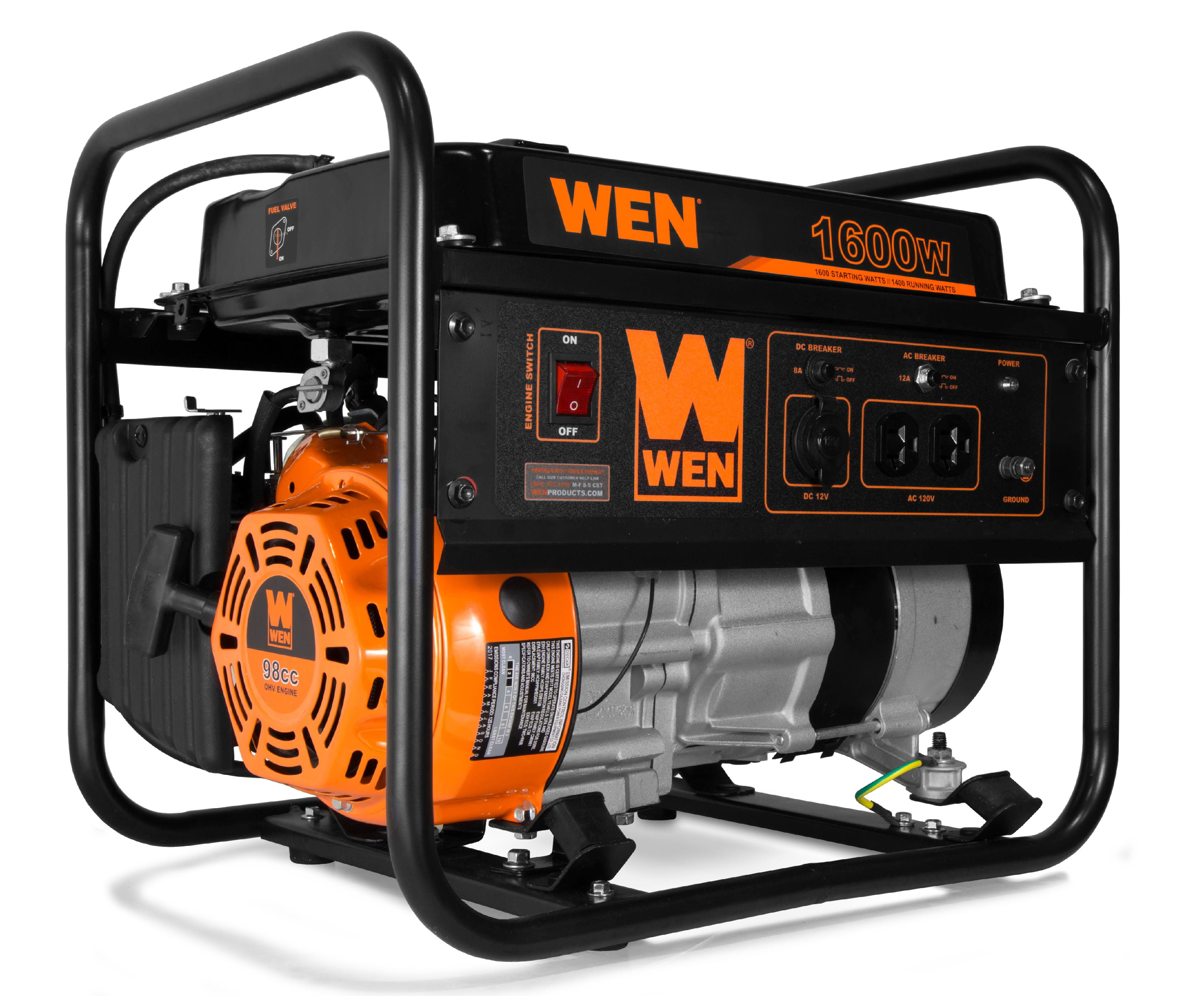 WEN 4Stroke 98cc 1600Watt Portable Generator, CARB Compliant