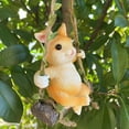 thumbnail image 4 of JoyMoreHome Animal Statue for Garden,Hanging on Tree Branch Rabbit or Pig Swing Statue Outdoor Garden Decoration, Housewarming Gift, Comes with Rope and Hook, 4 of 9