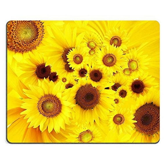 POPCreation Bunches Bright Yellow Sunflowers brown Mouse pads Gaming Mouse Pad 9.84x7.87 inches