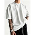 thumbnail image 5 of Men's David Statue Spliced Graphic T-Shirt Cotton White Short Sleeve Crewneck Oversized, 5 of 10