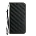 thumbnail image 2 of SaniMore for Samsung Galaxy A15 Wallet Case, Wrist Strap Magnetic Clasp, Card Slots Carbon Fibre Skin Shockproof TPU Anti-drop Anti-scractch Stand Business Full Body Protective Shell, Black, 2 of 8