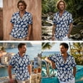 thumbnail image 2 of FOR U DESIGNS Hawaii Hibiscus Print Couple Outfits His and Hers Linen-Style Outfits Men's Button Down Shirt, Women's Sleeveless Dress with Pockets for Beach, 2 of 7