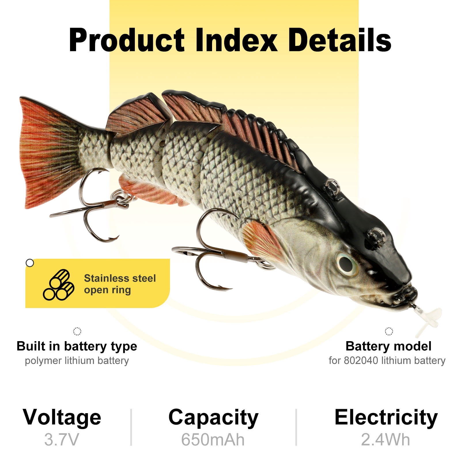 Threns Electric Robotic Fishing Lure USB Rechargeable Robotic Swimming Fishing Lure Multi Jointed Swimbait for Freshwater and Saltwater