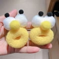 thumbnail image 4 of 2 Pcs Women Cute Hair Ropes Cartoon Big Eyes Decor Thick High Elasticity Anti-slip Anti-break Candy Color Ponytail Holder Hair Band Hair Rings, 4 of 7