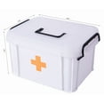 thumbnail image 5 of White Small Empty Medical Box for Home Emergency Supplies, Travel, Car, and Dorms – Compact First Aid Box with Handle, Detachable Tray and Locking Lid – Medical Organizer and First Aid Kit Storage, 5 of 9