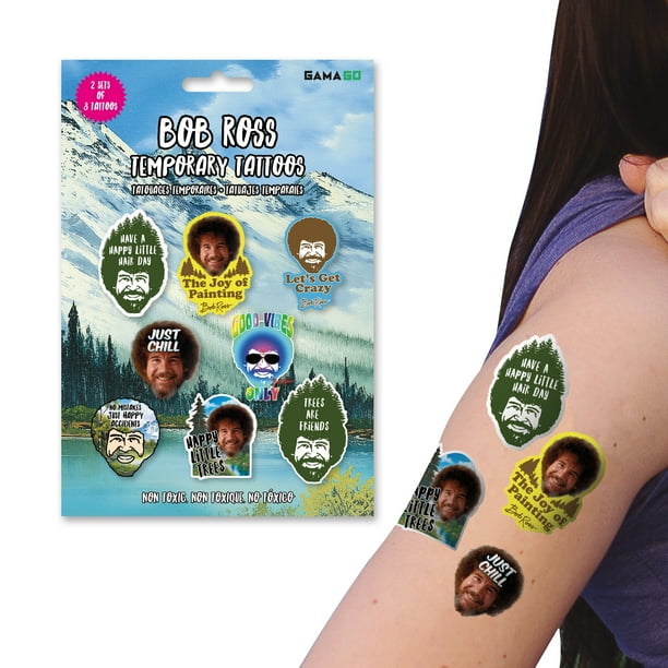 Bob Ross Temporary Tattoos