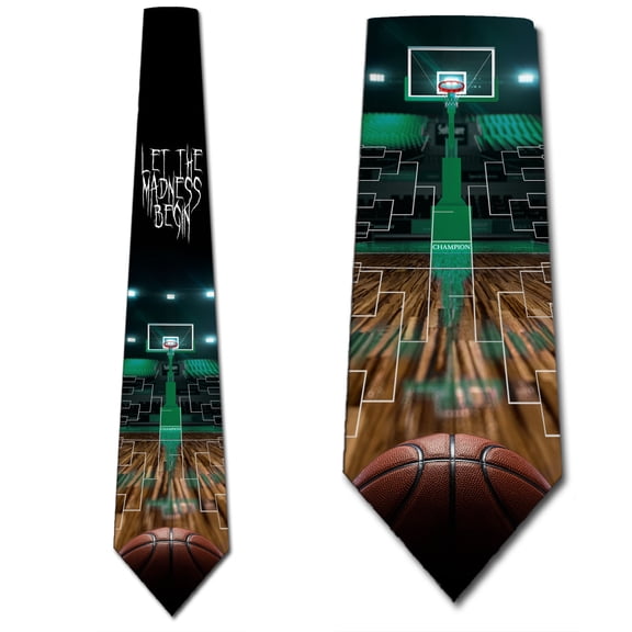 Basketball Ties Mens NCAA Necktie Sports Tie by Three Rooker