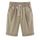 thumbnail image 4 of Puntoco-pantalones cortos de verano para mujer, moda informal, holgados, suaves, de Color sólido, cintura media, encaje fino, 2024, 4 of 4