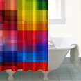 thumbnail image 4 of Red and Blue Checkered Pattern Modern Waterproof Shower Curtain Set with 12 Hooks, Washable Decorative Bathroom Shower Curtain, 4 of 6