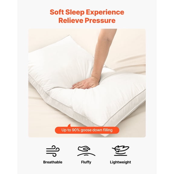 Bed Pillows for Sleeping,Set of 2,King Size Luxury Quality Hotel Pillows with Original Down Alternative Filling,Supportive&Fluffy,Bedding for Back,Stomach&Side Sleepers,White