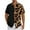 Brown, variant on Men's Vintage Bowling Shirts Leopard Graphic Casual Short Sleeve Button Up Contrast Shirt Summer Color Block Shirts