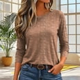 thumbnail image 5 of PBFRDSJ Women's Crew Neck Stripe Blouse, Long Sleeve Textured Casual Top, Relaxed Fit Daily Wear Shirt, Sizes S-5XL, 5 of 6