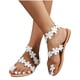 thumbnail image 4 of Amzcrzy Zapatos de mujer,Zapatos de mujer,Zapatillas de mujer, Nuevos zapatos de verano de suela plana con flores, estilo bohemio, informales, para exteriores, sandalias con punta Sandalias Mujer Zap, 4 of 7