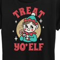 thumbnail image 3 of Instant Message - Treat Yo Elf Christmas - Women's Short Sleeve Graphic T-Shirt, 3 of 6