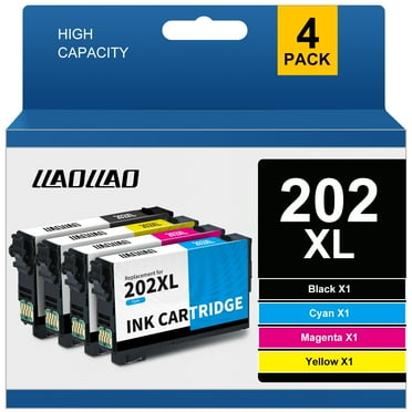 202XL Ink Cartridge for Epson 202 Ink 202 XL for Epson Expression Home XP-5100 Workforce WF-2860 Printer (4 Pack)