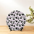 thumbnail image 6 of Daiia Cute Animal with Cow Printed Pattern Ceramic Plate Dinner Plates Bone China Decorative Plates with Display Stand Art Ceramic Ornaments for Wall Hanging Decoration-6in, 6 of 6