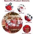 thumbnail image 3 of Waykingo Washable 60" x 84" Traditional Holiday Red Poinsettia & Plaid Polyester Tablecloth, 3 of 6