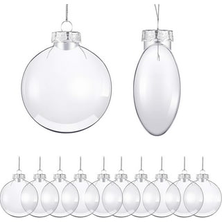 Oungy 50 Pack Clear Plastic Ornaments for Craft Fillable Balls 80mm(3.15'') Christmas Tree Ornaments Balls DIY Clear Plastic Balls for Christmas