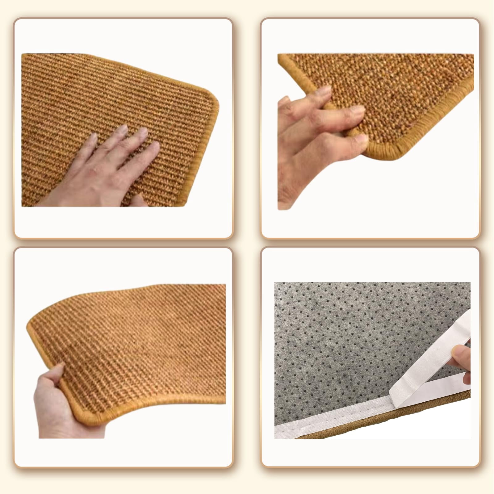 Cat Scratcher Mat 2Pack, 23.6x15.7in Sisal Pad, Multi-functional Scratch Board for Cats/Dogs/Rabbits, Furniture Protector, Brown