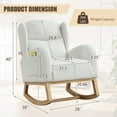 thumbnail image 2 of Timbernest Rocking Chair for Nursery, Accent Chair with Side Pocket, Wingback Rocker Glider with High Backrest, Ivory Teddy, 2 of 10