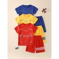 thumbnail image 5 of Fdqin Boys Shorts Sets 6Pcs Quick Drying Sports Short Sleeve T-Shirt and Active Shorts Summer Outfits for Kids Red Yellow Blue 4-5 Years, 5 of 8