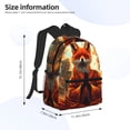 thumbnail image 2 of Pofeuu Maple Leaf Meditating Fox Print Laptop Backpack Travel Canvas Backpack for School Lightweight and Comfortable Backpack College Backpack Schoolbag, 2 of 6