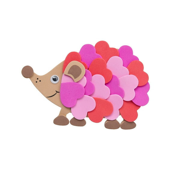 Bright Heart Hedgehog Magnet Craft Kit, Makes 12, Craft Kits, Valentine's Day, 12 Pieces