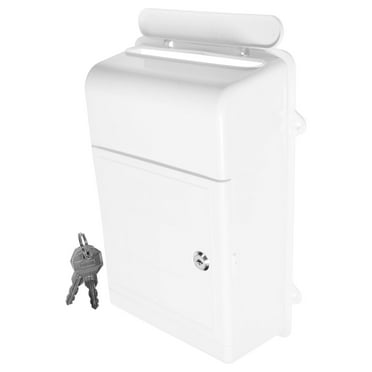 ELAYARD White Wall Mount Mailbox for Outdoor Use with Lock Plastic and Metal Storage Box