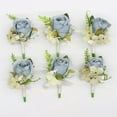 thumbnail image 5 of Dusty Blue Rose Boutonniere for Men Wedding, Groom and Best Man Boutonnieres with Artificial Flower for Wedding Prom Party (Dusty Blue), 5 of 7